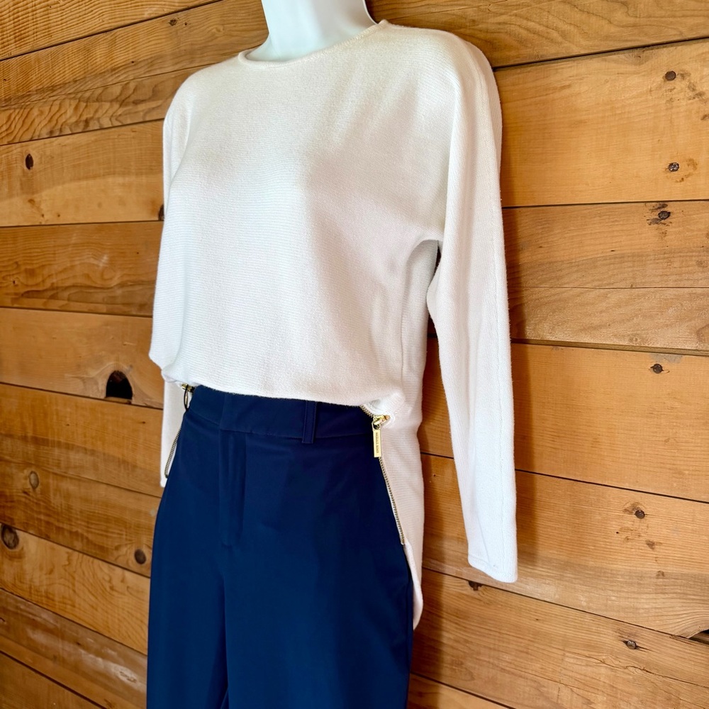Michael Kors | Tunic cotton knit long-sleeve sweater - zipper sides - Size S